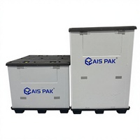 Conteneur d'expédition pliable intelligent en plastique, boîte de stockage, palette de manutention, paquets de manchons méga