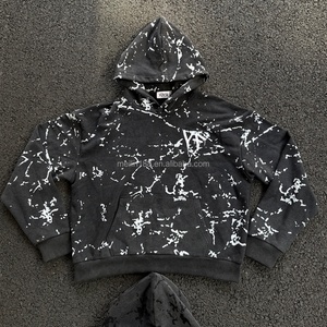 Sweat-shirts pour hommes en coton 100% 420 g/m² avec logo brodé 3D et impression DTG personnalisée, sweat-shirts épais délavés à l'acide, fabricant - Product Image 1