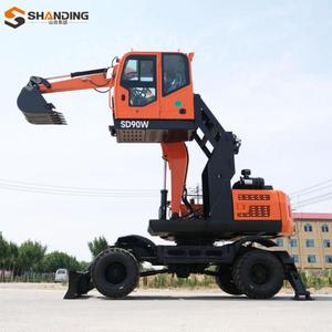 รถขุดขนาดเล็ก SHANDING จัดส่งฟรี รถขุดล้อยางจีน 8 ตัน 8.5 ตัน รถขุดล้อยาง CE EPA Euro 5 รถขุดล้อยางแบบมีห้องโดยสาร - Product Image 1