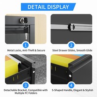 Dingshengnuo KX-009 Armoire de classement verticale minimaliste à 4 tiroirs en acier, verrouillable, avec roulettes mobiles, pour bureau, école, classement de fichiers A4/FC