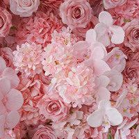 Offre Spéciale Mur de fleurs artificielles en soie mixte rose et violette fait main 8x8 pieds, haute simulation, pour remise de diplôme, mariage, Noël, style chinois