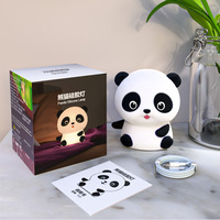 Lampe de chevet LED rechargeable en silicone souple pour enfants, motif panda mignon, avec contrôle tactile, idéale pour la chambre d'enfant