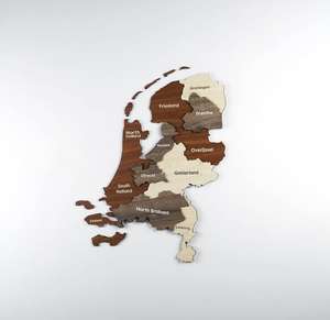 Nedherlands Décoration murale en bois <span class=keywords><strong>Carte</strong></span> 3D <span class=keywords><strong>Carte</strong></span> en bois Nederland Cadeau pour ami néerlandais - Product Image 6