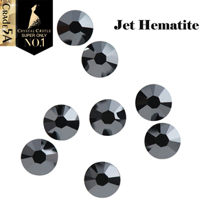 Strass thermocollant Crystal Castle 5A de qualité supérieure, en verre, noir jet, hématite, pierres de cristal labrador, strass argenté pour chaussures - Product Image 4