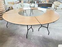 Tables en bois massif au design moderne très vendues Meubles en bois de forme incurvée pour hôtels et événements de mariage