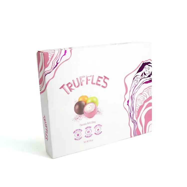 caixa de papel de embalagem premium tamanho logotipo personalizado para doces e chocolates