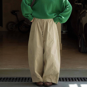 Pantalones Casuales de Pana con Cordón Elástico y Cintura Ajustable para Mujer, Estilo Japonés, Novedad de Otoño, Holgados y de Pierna Ancha - Product Image 3