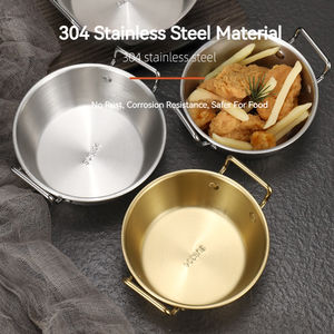 ตะกร้าขนมสแตนเลส 304 เกรดอาหาร ปลอดภัยต่อสิ่งแวดล้อม แบบมีหูจับคู่ สไตล์เกาหลี ขนาด 12/13/14 ซม. ปรับแต่งได้ เหมาะสำหรับใส่เฟรนช์ฟรายส์และของหวาน - Product Image 3