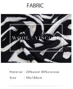 Elegant Geometric Scarf for Women Soft Warm <b>Wool</b> Blend 90x180cm Large Diamond Pattern Winter Shawl <b>Wrap</b> - Product Image 6