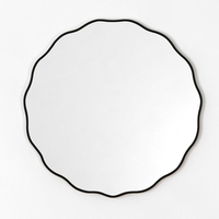 Miroir moderne irrégulier avec cadre en PVC Miroir mural de coiffeuse pour salle de bain en verre fait à la main pour la décoration de la maison Miroir