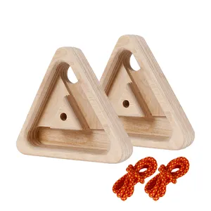 Custom Finger Strengthener Hangboard Triangle Rock Climbing Board Wood With Rope