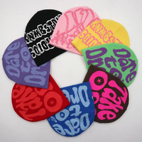 Bonnet en tricot jacquard gothique Y2K personnalisé à marque privée, faible MOQ, écologique, style streetwear hivernal avec logo pour les marques en croissance