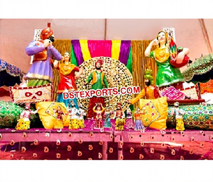 ปัญจาบแต่งงาน Mehandi ตกแต่งเวทีปัญจาบ Jatt และ Jatti Bhangra รูปปั้นตกแต่งธีมวันเกิด - Product Image 1