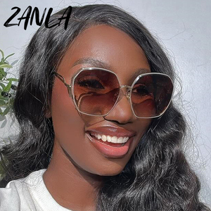Nouvelle Tendance 2026 : Lunettes <span class=keywords><strong>de</strong></span> Soleil Irrégulières pour Femmes, Verres Ronds Dégradés, Monture Métallique Courbée, Forme Polygone, Idéales pour les Voyages - Product Image 3