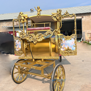 Prix de gros : Chariot de mariage électrique à quatre roues, de style européen, personnalisable, de haute qualité, avec sculpture, type calèche royale - Product Image 4