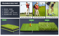 Tapis de golf pliable personnalisé double surface vert avec support en caoutchouc EVA 10 mm pour swing et chipping, tapis d'entraînement robuste Zhenguan