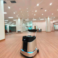 Robot Pembersih Lantai Komersial Pintar Pengisian Otomatis Pengisian Ulang Air Navigasi AI LiDAR 3D Efisiensi 1200/h Stasiun Pengisian Daya