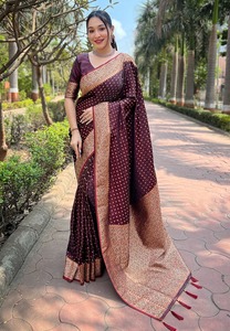 Premium Banarasi Katan Silk Sarees Indian & Pakistani Clothing Wedding Saree Party Wear Saree at Wholesale Supply From India - Product Image 4