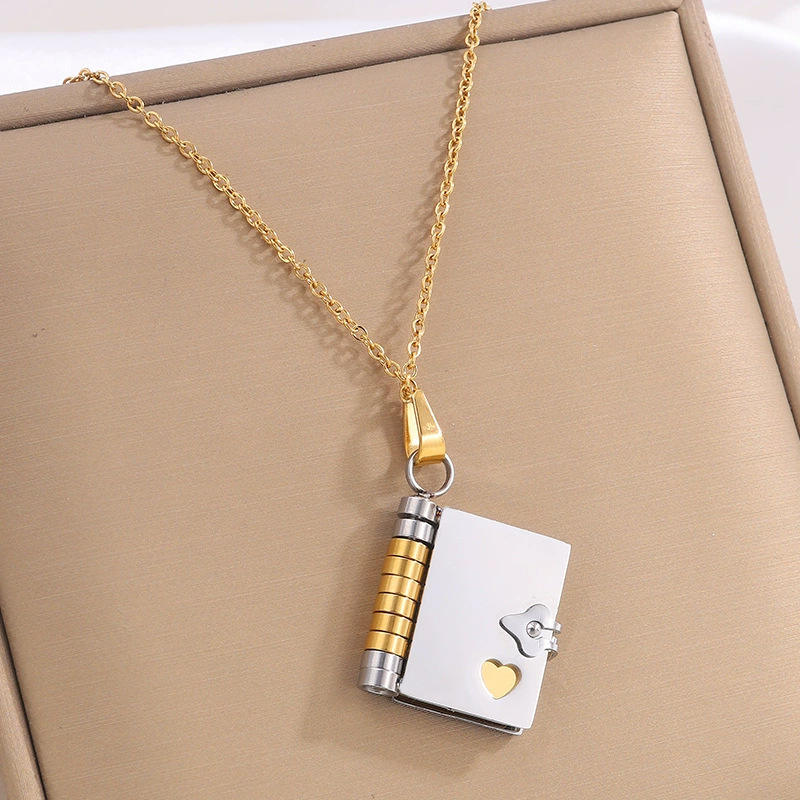 gold and silver love letter pendant necklace