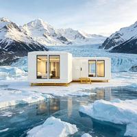 Maison capsule préfabriquée isolée, panneaux PU de 15 cm pour le froid extrême du Canada, cabane modulaire sans soudure