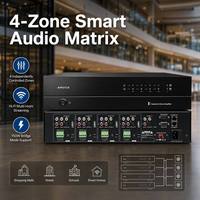 Amplificateur audio professionnel 8 canaux, 4 zones, mixeur numérique Wifi, type BT, contrôle du volume pour sonorisation publique, haut-parleur multizone