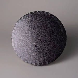 Wholesale 100pcs 10 Inch Corrugated Round <b>Cake</b> <b>Board</b> Black <b>Cake</b> Drum 12mm with Embossing and Stamping Printing Handling - Product Image 2