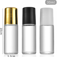 Vente en gros de flacons roll-on en verre transparent de 30 ml et 50 ml pour huiles essentielles, eau florale, mascara, diffuseur de parfum, impression sérigraphique
