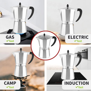 Coffret cadeau classique de <span class=keywords><strong>cafetière</strong></span> moka en aluminium, 2 tasses à expresso en céramique, <span class=keywords><strong>cafetière</strong></span> <span class=keywords><strong>italienne</strong></span> pour cuisinière, percolateur, logo personnalisé - Product Image 6