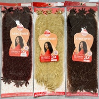 Lot de 3 mèches de cheveux pré-étirées Afro Kinky Braiding Hair Marley Twist 205g, 24 pouces, gris, pour perruque, extensions Cuban Twist