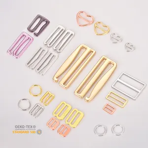 Alloyed Rose Gold Slider Bra Buckle Ring Adjuster Hardware For Swimwear Lingerie Accessories