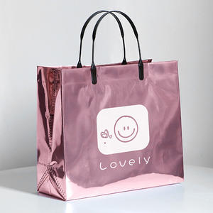 时尚防水闪光塑料聚氯乙烯金属手提包结婚礼品包装袋激光聚氯乙烯全息手提包购物袋 - Product Image 4