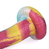 YOCY Enorme Dildo Curvo de Cobra Gigante, Juguete Sexual Anal de Silicona Suave, Pene Animal, Masturbador de Punto G con Ventosa para Hombres y Mujeres
