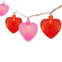 Guirlande lumineuse en forme de cœur 8,5 pieds IP65 LED, rideau lumineux pour la Saint-Valentin, décorations rose et rouge, contrôle tactile, étanche, prise moderne