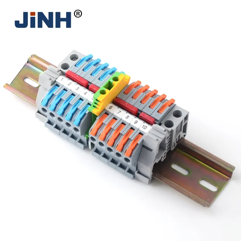 Push In Wire Connector Electric Cable Terminals Block Quick Wire Din Rail Connector