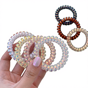 Attache-<span class=keywords><strong>cheveux</strong></span> en forme de ligne téléphonique de sirène, style coréen, décontracté, Instagram, réfléchissant, laser, cœur, sans couture, simple, élastique, haute qualité - Product Image 1