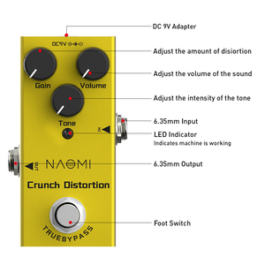 เอฟเฟคกีตาร์ไฟฟ้า NAOMI Crunch <span class=keywords><strong>Distortion</strong></span> Effect Mini Single <span class=keywords><strong>Distortion</strong></span> - Product Image 3