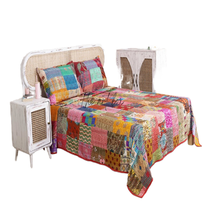 handmade patchwork with handmade kanthawork bedcovers,<b>indian</b> bedcovers cottan patchwork <b>quilt</b> - Product Image 1