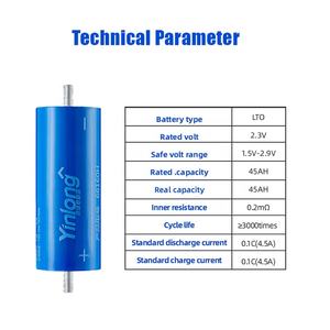BAisiyu แบตเตอรี่66160K LTO 3.2V 50Ah ลิเธียมไททัน akku 2.3โวลต์45Ah 30Ah ลิเธียม IMR <span class=keywords><strong>Yinglong</strong></span> 66160K 45Ah ก้อนแบตเตอรี่ลิเธียมไอออน - Product Image 5