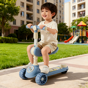 Scooter Plegable 3 en 1 de Alta Calidad, Ligero, de Plástico, Convertible, para Niños, con Música, para Jugar al Aire Libre - Product Image 1