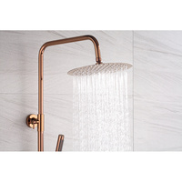 Ensemble de robinetterie de douche murale en laiton brossé or rose OEM/ODM avec douchette et barre coulissante pour hôtels et villas