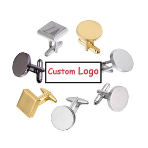 カフリンクギフトセット,カスタムロゴメタル真鍮カフリンクファインドネクタイピン - Product Image 5