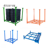 Support de rangement de pneus, dispositif d'entrepôt robuste en métal et en acier, détachable, enduit de poudre, camion à empiler, étagère de rangement