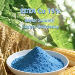EDTA Cu 15% en Polvo, Cobre Quelatado, Fertilizante Micronutriente Soluble en Agua, Mezclable para Pulverización <span class=keywords><strong>Foliar</strong></span> en Agricultura - Product Image 1