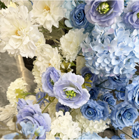 Ensemble de produit fini pour arche de mariage bleue, fleurs artificielles en soie, ciel étoilé, scène d'accueil, accessoires de photographie