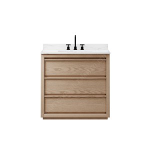 Meuble-lavabo de salle de bain en chêne, meubles-lavabos de salle de bain en bois avec double vasque - Product Image 3