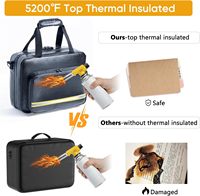 Sac de rangement ignifuge, écologique et durable pour documents importants, grand format, 20 poches, avec fermeture éclair sécurisée