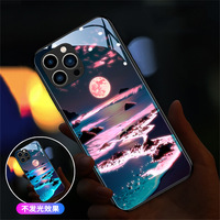 Coque de téléphone pour Samsung iPhone, Call Luminous Beach Star, en verre trempé, résistante aux chutes, protection intégrale