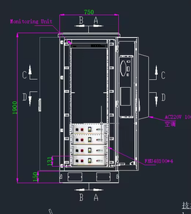 ตู้แร็คสำหรับอุปกรณ์ OEM ตู้แบตเตอรี่ลิเธียมสำรองไฟ ตู้แบตเตอรี่โทรคมนาคม - Product Image 3