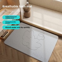 Tapis de salle de bain et de cuisine Duoyi en terre de diatomée, séchage rapide, absorbant l'eau, antidérapant, motif uni moderne