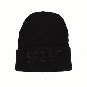 Winter Trendy Women Men Warm <b>Hat</b> Knitted Beanie <b>Hat</b> With Embossed Sports Logo - Product Image 2